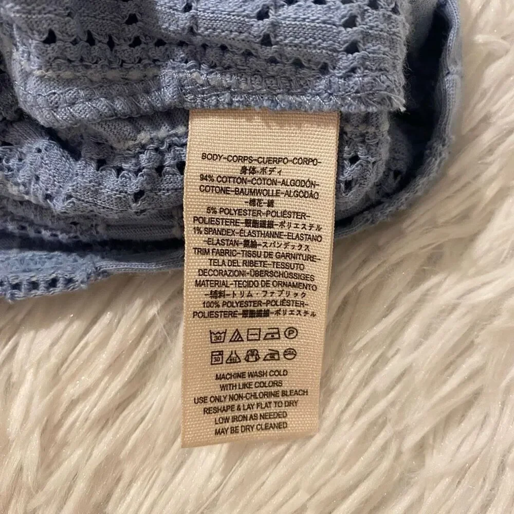 Free People Star Struck Open Back Top in Blue Extra Large